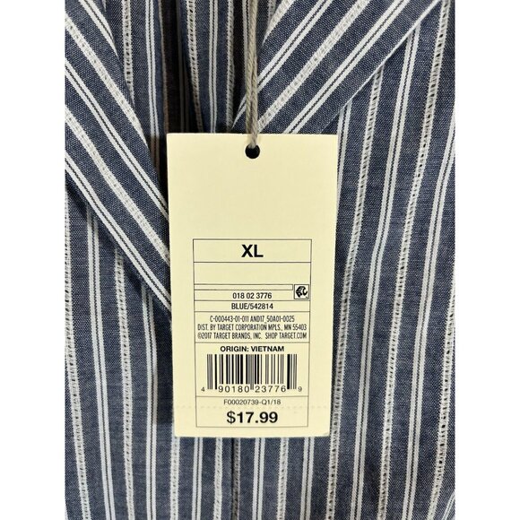 A New Day Striped Sleeveless Button Up Blouse NWT X-Large - Picture 3 of 7